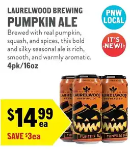 New Seasons Market Laurelwood Brewing Pumpkin Ale offer