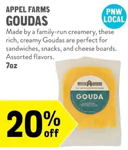New Seasons Market Appel Farms Goudas offer