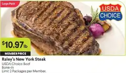 Raley's Raley's New York Steak offer