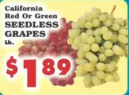 Foodland California red or green seedless grapes offer
