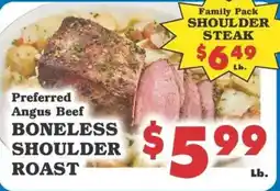 Foodland Preferred angus beef boneless shoulder roast offer