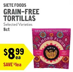 New Seasons Market Siete Foods grain-free tortillas offer