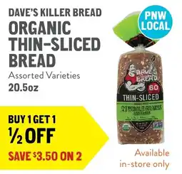 New Seasons Market Dave's killer bread organic thin-sliced bread offer