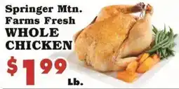 Foodland Springer Mtn. Farms Fresh Whole Chicken offer