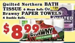 Foodland Brawny Quilted Northern Bath Tissue or Paper Towels offer