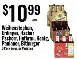 Jons International Weihenstephan, Erdinger, Hacker Pschorr, Hofbrau, Konig, Paulaner, Bitburger offer