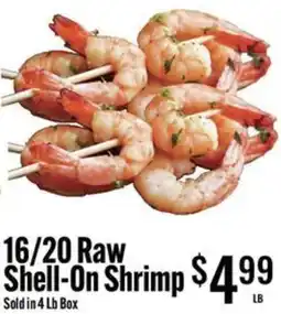 Jons International 16/20 Raw Shell-On Shrimp offer