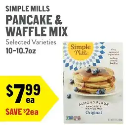 New Seasons Market Simple Mills pancake & waffle mix offer