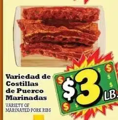 La Michoacana Variety of Marinated Pork Ribs offer