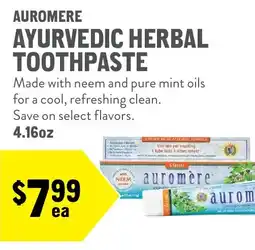 New Seasons Market Auromere Ayurvedic Herbal Toothpaste offer