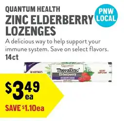 New Seasons Market Quantum Health Zinc Elderberry Lozenges offer