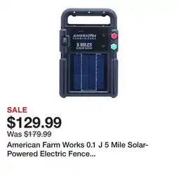 Tractor Supply Company American Farm Works 0.1 J 5 Mile Solar-Powered Electric Fence Energizer offer
