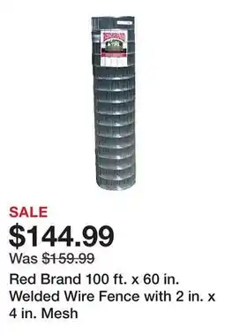 Tractor Supply Company Red Brand 100 ft. x 60 in. Welded Wire Fence with 2 in. x 4 in. Mesh offer