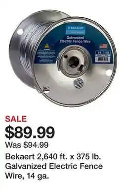 Tractor Supply Company Bekaert 2,640 ft. x 375 lb. Galvanized Electric Fence Wire, 14 ga offer