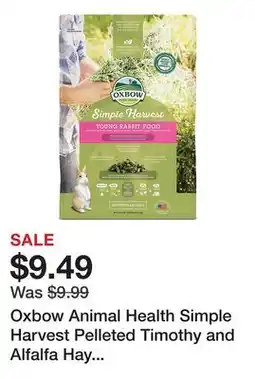 Tractor Supply Company Oxbow Animal Health Simple Harvest Pelleted Timothy and Alfalfa Hay Young Rabbit Food, 4 lb. Bag offer