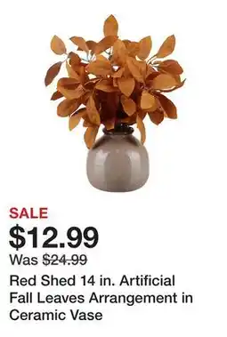 Tractor Supply Company Red Shed 14 in. Artificial Fall Leaves Arrangement in Ceramic Vase offer