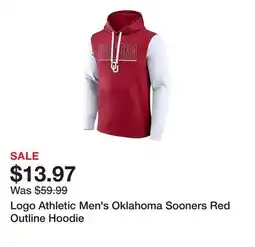 Dick's Sporting Goods Logo Athletic Men's Oklahoma Sooners Red Outline Hoodie offer