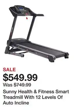 Dick's Sporting Goods Sunny Health & Fitness Smart Treadmill With 12 Levels Of Auto Incline offer