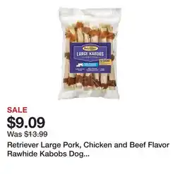 Tractor Supply Company Retriever Large Pork, Chicken and Beef Flavor Rawhide Kabobs Dog Chew Treats, 14 ct offer