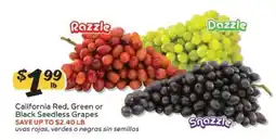 Winn Dixie California Red, Green or Black Seedless Grapes offer