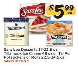 Winn Dixie Sara Lee Desserts, Tillamook Ice Cream, or Tai Pei Potstickers or Rolls offer