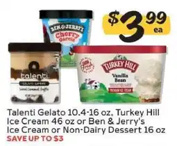 Winn Dixie Talenti Gelato, Turkey Hill Ice Cream, Ben & Jerry's Ice Cream or Non-Dairy Dessert offer