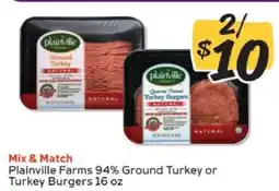 Winn Dixie Plainville Farms 94% Ground Turkey or Turkey Burgers offer