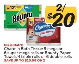 Winn Dixie Charmin Bath Tissue or Bounty Paper Towels offer