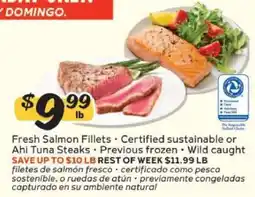 Winn Dixie Fresh Salmon Fillets or Ahi Tuna Steaks offer