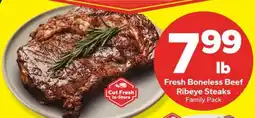 Save a Lot Fresh Boneless Beef Ribeye Steaks offer