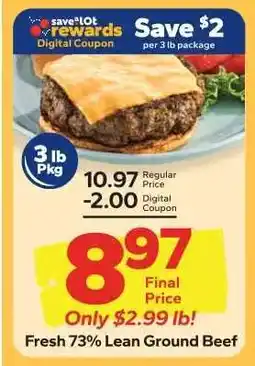 Save a Lot Fresh 73% Lean Ground Beef offer