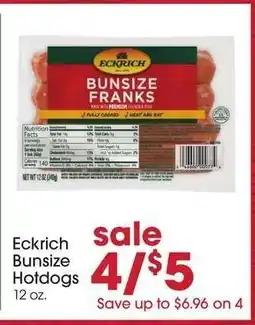 Giant Eagle Eckrich Bunsize Hotdogs offer