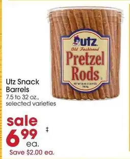 Giant Eagle Utz Snack Barrels offer