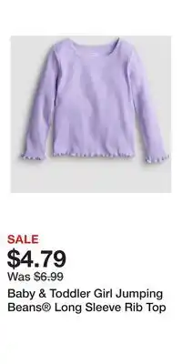 Kohl's Baby & Toddler Girl Jumping Beans Long Sleeve Rib Top offer