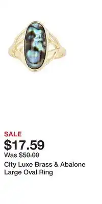 Kohl's City Luxe Brass & Abalone Large Oval Ring offer