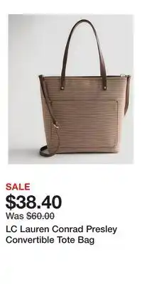Kohl's LC Lauren Conrad Presley Convertible Tote Bag offer