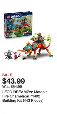 Kohl's LEGO DREAMZzz Mateo's Fire Chameleon 71492 Building Kit (443 Pieces) offer