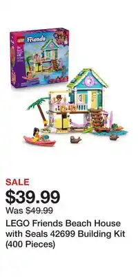 Kohl's LEGO Friends Beach House with Seals 42699 Building Kit (400 Pieces) offer