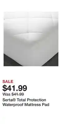 Kohl's Serta Total Protection Waterproof Mattress Pad offer