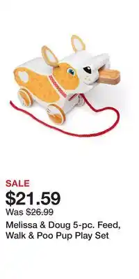 Kohl's Melissa & Doug 5-pc. Feed, Walk & Poo Pup Play Set offer