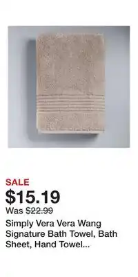 Kohl's Simply Vera Vera Wang Signature Bath Towel, Bath Sheet, Hand Towel or Washcloth offer