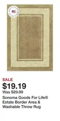 Kohl's Sonoma Goods For Life Estate Border Area & Washable Throw Rug offer