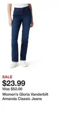 Kohl's Women's Gloria Vanderbilt Amanda Classic Jeans offer