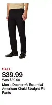 Kohl's Men's Dockers Essential American Khaki Straight Fit Pants offer