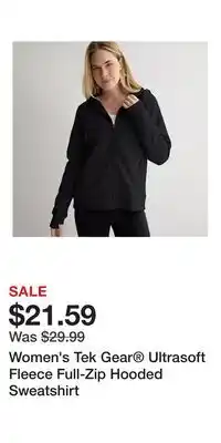 Kohl's Women's Tek Gear Ultrasoft Fleece Full-Zip Hooded Sweatshirt offer