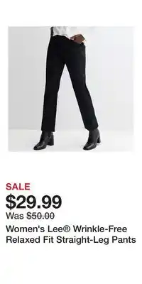Kohl's Women's Lee Wrinkle-Free Relaxed Fit Straight-Leg Pants offer