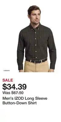 Kohl's Men's IZOD Long Sleeve Button-Down Shirt offer