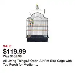 Petsmart All Living Things Open-Air Pet Bird Cage with Top Perch for Medium Birds offer