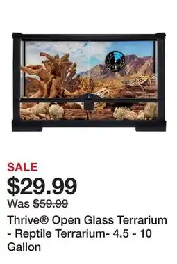 Petsmart Thrive Open Glass Terrarium - Reptile Terrarium- 4.5 - 10 Gallon offer
