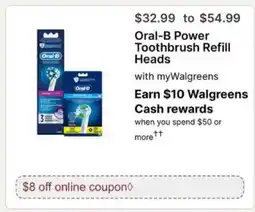 Walgreens Oral-B Power Toothbrush Refill Heads offer
